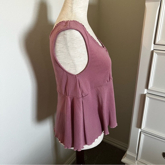 Mauve Ruffled Tank Top - Picture 3 of 7